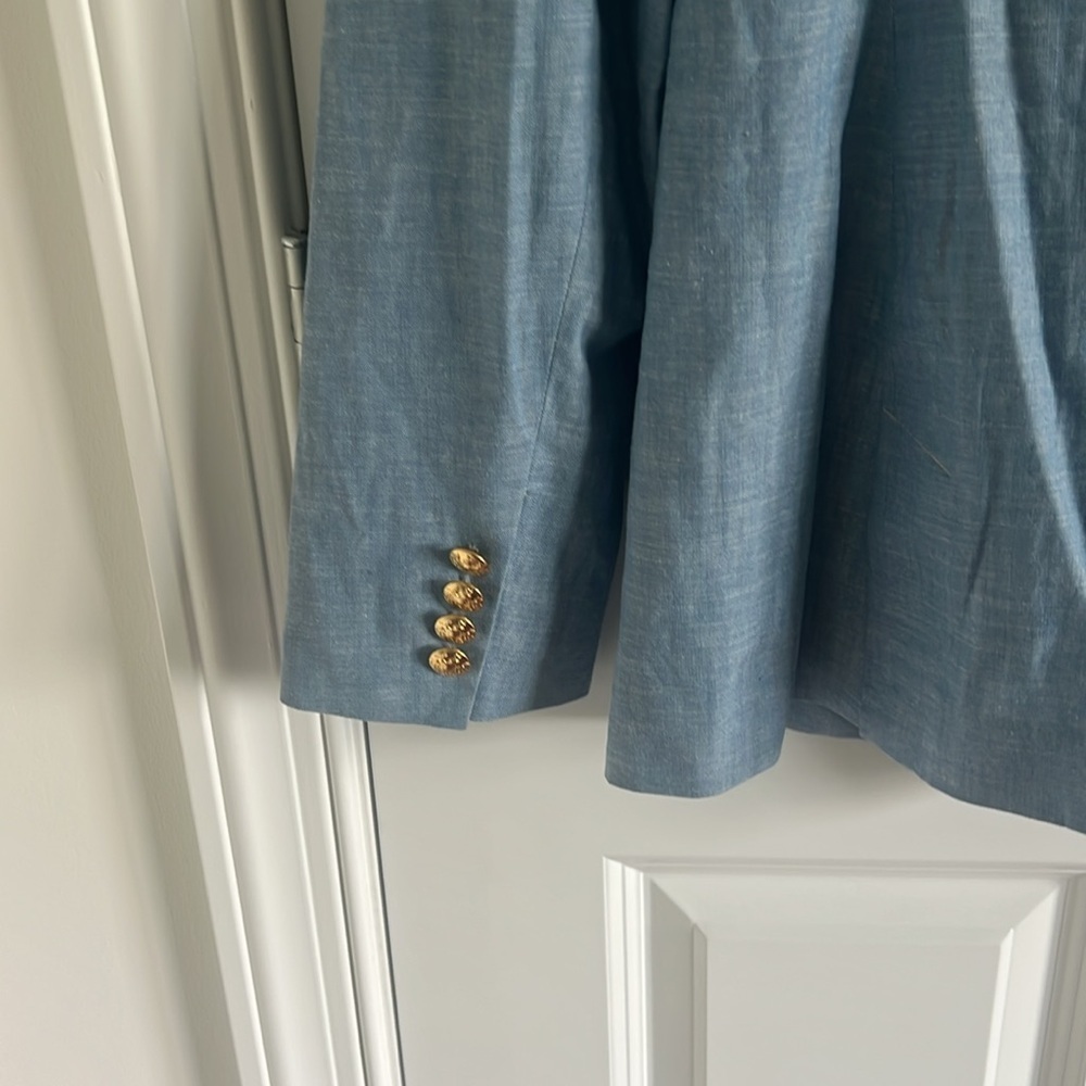 NWOT  Polo Ralph Lauren Chambray Double Breasted Blazer Size 10 - Picture 8 of 10